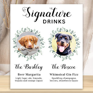 Huwelijksfeest Hond Handtekening Dranken Aangepast Poster