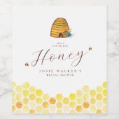 Huwelijksfeest "Honey Bee" Wijn Etiket (Enkel label)