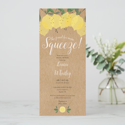 Huwelijksfeest Hoofdgebeuren Citroen Rustiek Plezi Kaart (Staand voorkant)