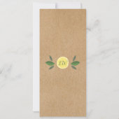 Huwelijksfeest Hoofdgebeuren Citroen Rustiek Plezi Kaart (Achterkant)