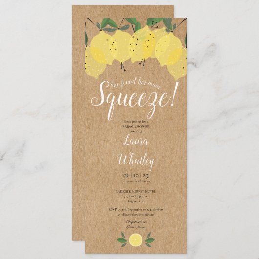 Huwelijksfeest Hoofdgebeuren Citroen Rustiek Plezi Kaart (Voorkant / Achterkant)