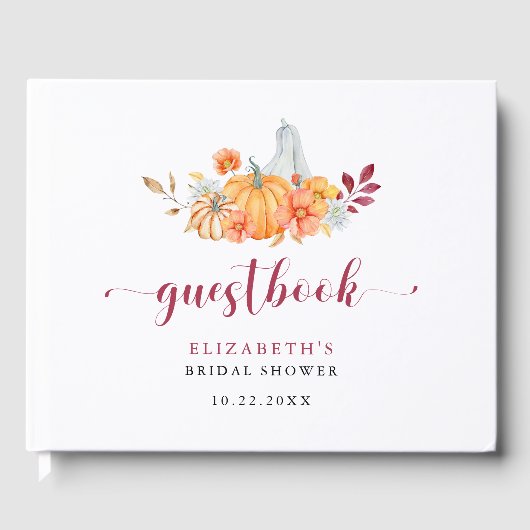 Huwelijksfeest in de herfst Pompscript op maat Gastenboek (Voorkant)