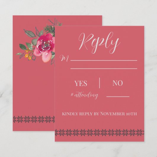 Huwelijksfeest in de Lodge Antwoordkaart Kaart (Voorkant / Achterkant)