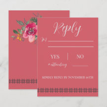 Huwelijksfeest in de Lodge antwoordkaart