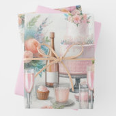 Huwelijksfeest Inpakpapier Plat Vel Set van 3 (In situ)