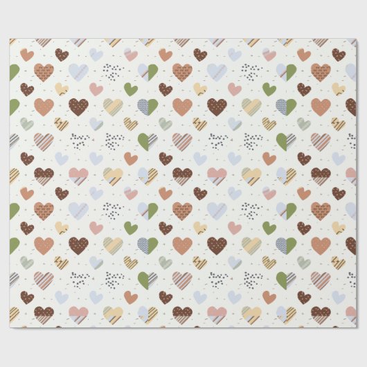 Huwelijksfeest inpakpapier voor dame in harten sh (Vlak)