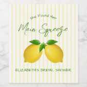 Huwelijksfeest Main Squeeze Citroen Wijn Etiket (Enkel label)