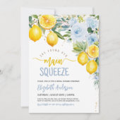 Huwelijksfeest met citroen en blauwe kleur kaart (Voorkant)