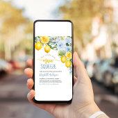 Huwelijksfeest met citroen en blauwe kleur kaart