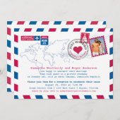 Huwelijksfeest na afloop van de trouwerij per luch kaart (Voorkant / Achterkant)