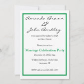 Huwelijksfeest na de bruiloft - groen kaart (Voorkant)