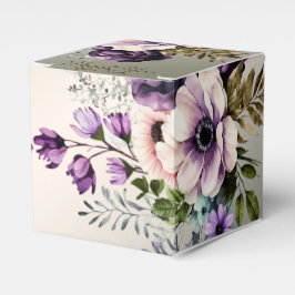 Huwelijksfeest Paarse Roze Bloemen Golden Elegant Bedankdoosjes