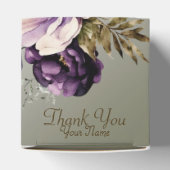 Huwelijksfeest Paarse Roze Bloemen Golden Elegant Bedankdoosjes (Bovenkant)