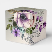 Huwelijksfeest Paarse Roze Bloemen Golden Elegant Bedankdoosjes (Achterkant)