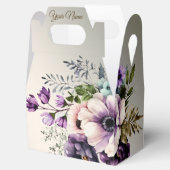 Huwelijksfeest Paarse Roze Bloemen Golden Elegant Bedankdoosjes (Geopend)