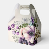 Huwelijksfeest Paarse Roze Bloemen Golden Elegant Bedankdoosjes (Voorkant Zijde)