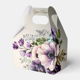 Huwelijksfeest Paarse Roze Bloemen Golden Elegant Bedankdoosjes