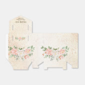 Huwelijksfeest Paarse Roze Bloemen Golden Elegant Bedankdoosjes (Uitgevouwen)