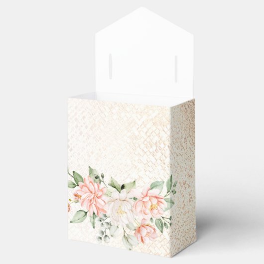 Huwelijksfeest Paarse Roze Bloemen Golden Elegant Bedankdoosjes (Geopend)