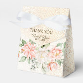 Huwelijksfeest Paarse Roze Bloemen Golden Elegant Bedankdoosjes (Voorkant Zijde)