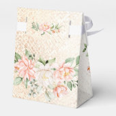 Huwelijksfeest Paarse Roze Bloemen Golden Elegant Bedankdoosjes (Achterkant)