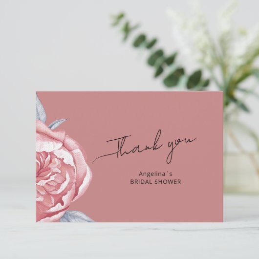 Huwelijksfeest plat dankkaart bedankkaart (Staand voorkant)