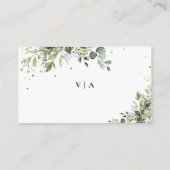 Huwelijksfeest registratie met groene witte rozen  informatiekaartje (Achterkant)