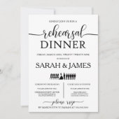 Huwelijksfeest repetitie diner uitnodiging (Voorkant)