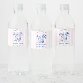 Huwelijksfeest Retro Disco Cocktail Blauw & Roze Waterfles Etiket