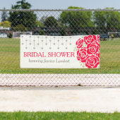 Huwelijksfeest rode rozen gepersonaliseerde banner (Insitu)