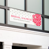 Huwelijksfeest rode rozen gepersonaliseerde banner (Buitenkant Gebouw)