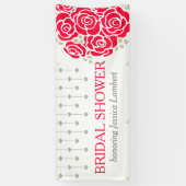 Huwelijksfeest rode rozen gepersonaliseerde banner (Verticaal)