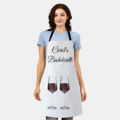 Huwelijksfeest rode wijn glazen schort (Gedragen)