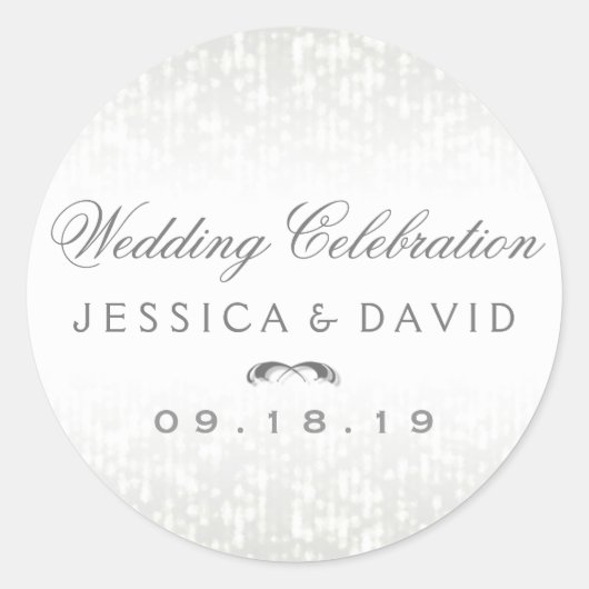 Huwelijksfeest Ronde Namen & Datum Sticker (Voorkant)