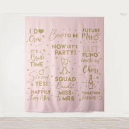 Huwelijksfeest roze fotohokje Achtergrond banner Wandkleed