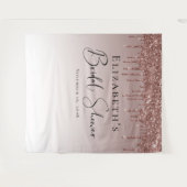 Huwelijksfeest Roze Goud Glitter Persoonlijk Wandkleed (Voorkant (horizontaal))