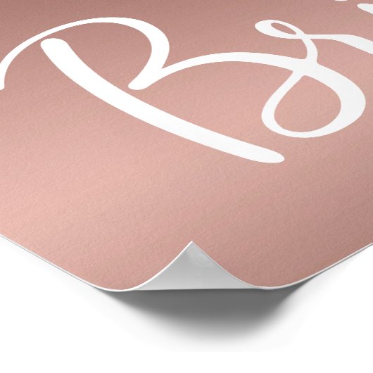 Huwelijksfeest Roze Gouden Glitter Welkom Poster (Hoek)