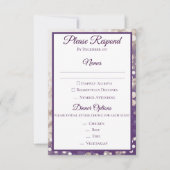 Huwelijksfeest RSVP - Champagne en Plum Kaart (Voorkant)