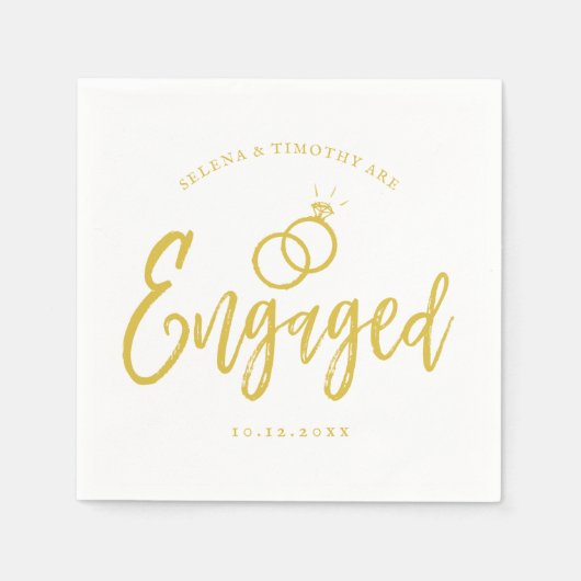 Huwelijksfeest Script Lettering Goud Servet (Voorkant)