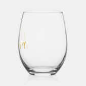 Huwelijksfeest Script Lettertype Gepersonaliseerde Wijnglas Zonder Voet (Links)