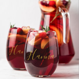 Huwelijksfeest Script Lettertype Gepersonaliseerde Wijnglas Zonder Voet