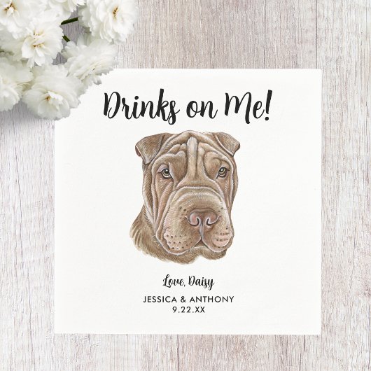 Huwelijksfeest servetten voor honden