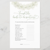 Huwelijksfeest spel flyer: Voltooi de zin Flyer (Voorkant)