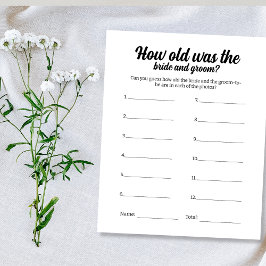 Huwelijksfeest spel waar waren ze foto gissen flyer