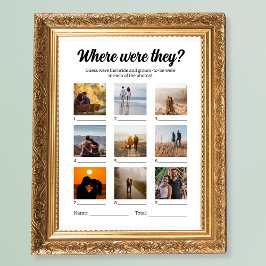 Huwelijksfeest spel waar waren ze foto gissen poster