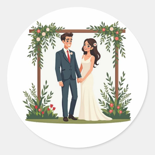 Huwelijksfeest Sticker (Voorkant)