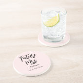 Huwelijksfeest Toekomstige Mevrouw Roze Zandsteen Onderzetter (Zijkant)