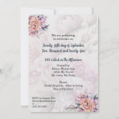 Huwelijksfeest uitnodiging Blush Roze Botanisch (Achterkant)