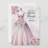Huwelijksfeest uitnodiging Blush Roze Botanisch (Voorkant)