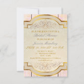 Huwelijksfeest Uitnodiging Goud Roze & Kant (Achterkant)